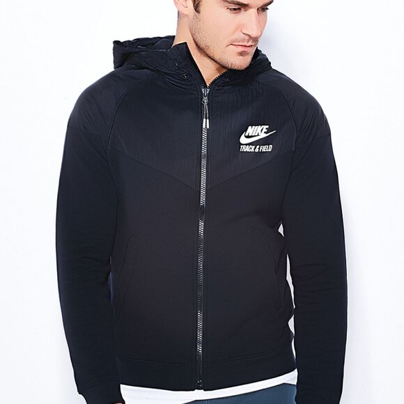 Nike Mens Track And Field Woven Full Zip Hooded Jacket - Picture 1 of 3